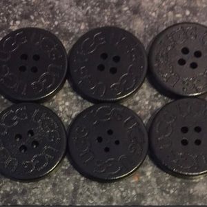 Six Black UGG Replacement Boot Buttons